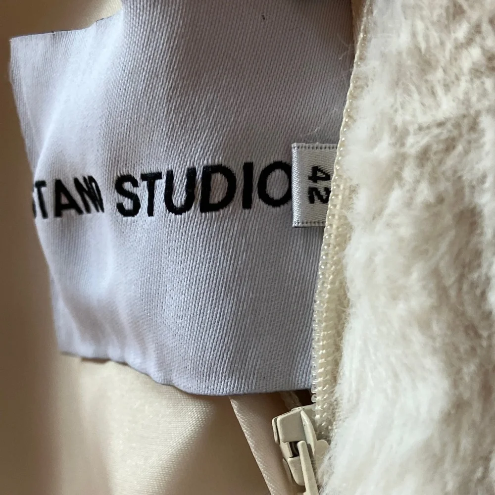 Stand Studio White Faux Fur Jacket EU42 8 10 12 Large - Picture 8 of 8